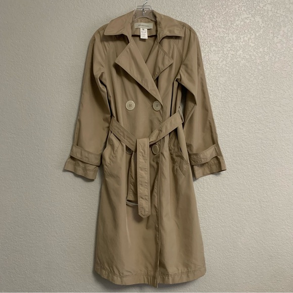 Gerard Darel Trench Coat Jacket Womens 38 S Belted Lightweight Khaki Tan Preppy